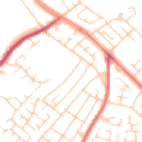 Daytime road noise heatmap for L14 4BP