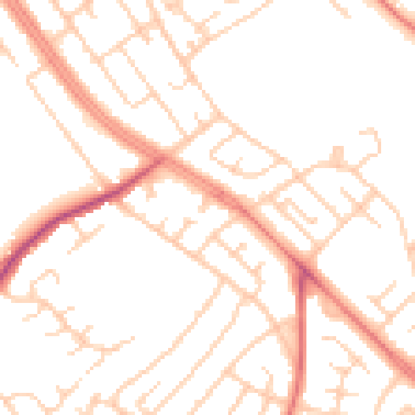 Daytime road noise heatmap for L14 4DL