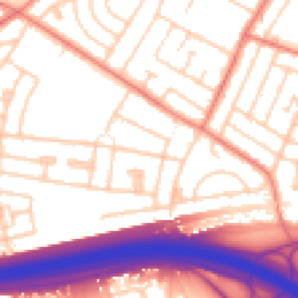 Daytime road noise heatmap for L14 6TG