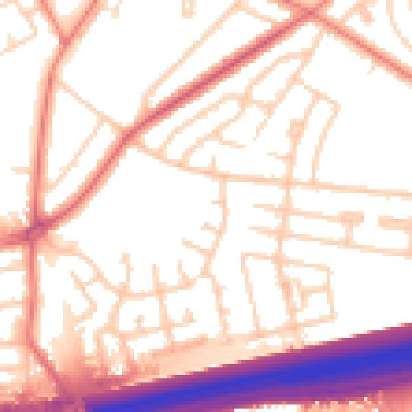Daytime road noise heatmap for L14 7AE