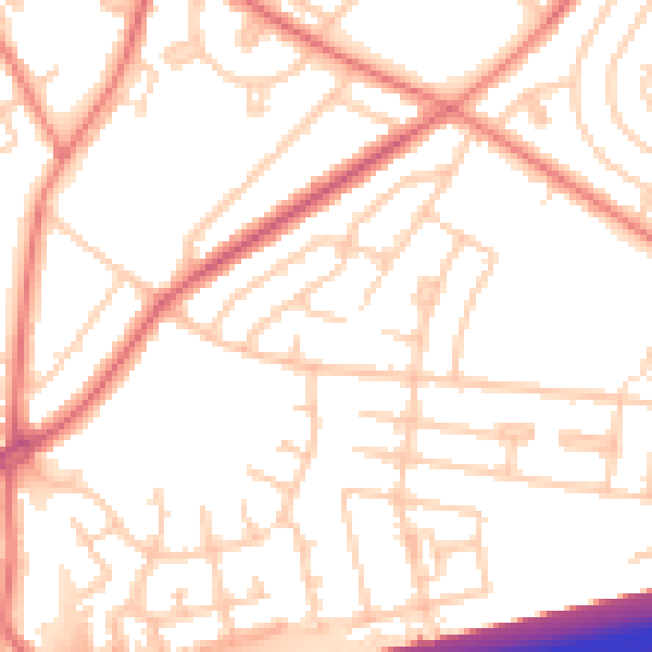 Daytime road noise heatmap for L14 7NS