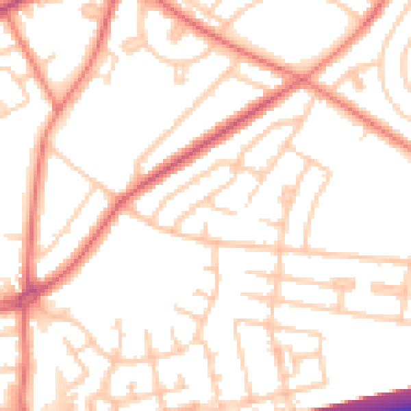 Daytime road noise heatmap for L14 7NT