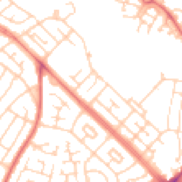 Daytime road noise heatmap for L14 8WY