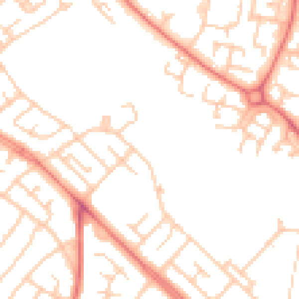 Daytime road noise heatmap for L14 8YJ