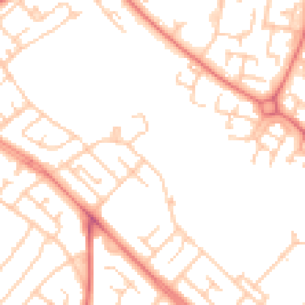 Daytime road noise heatmap for L14 8YL