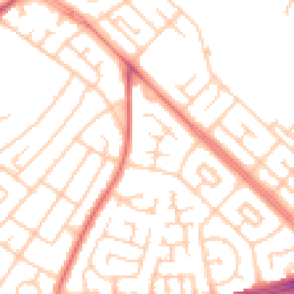 Daytime road noise heatmap for L14 9QX