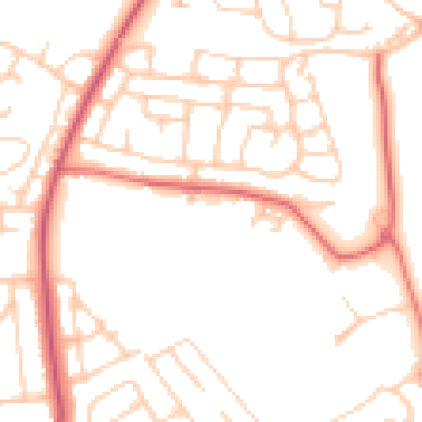 Daytime road noise heatmap for L21 0DA