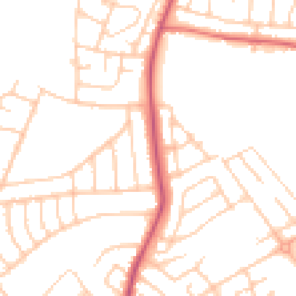 Daytime road noise heatmap for L21 0DE