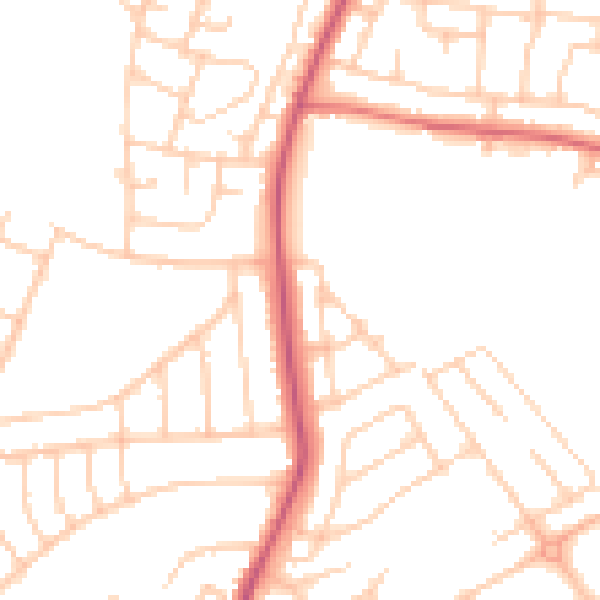 Daytime road noise heatmap for L21 0DJ
