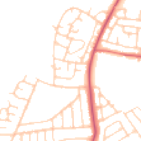 Daytime road noise heatmap for L21 0DT