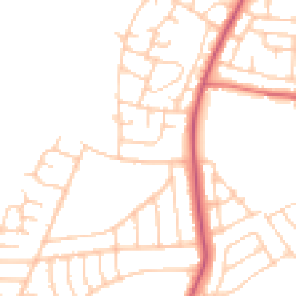 Daytime road noise heatmap for L21 0DU