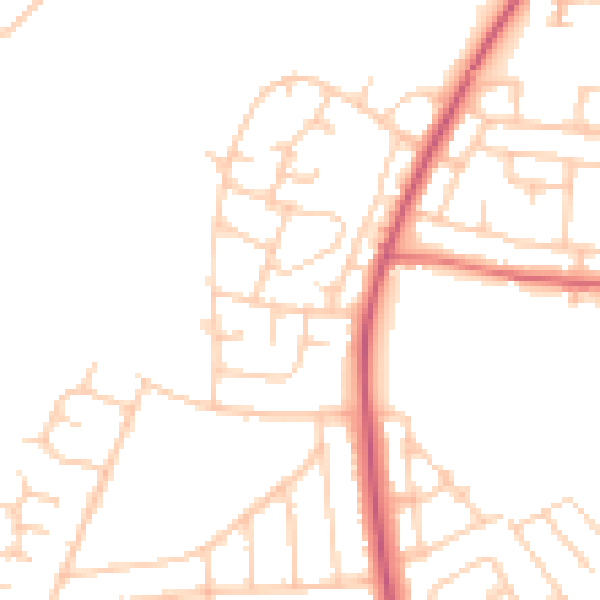 Daytime road noise heatmap for L21 0DW