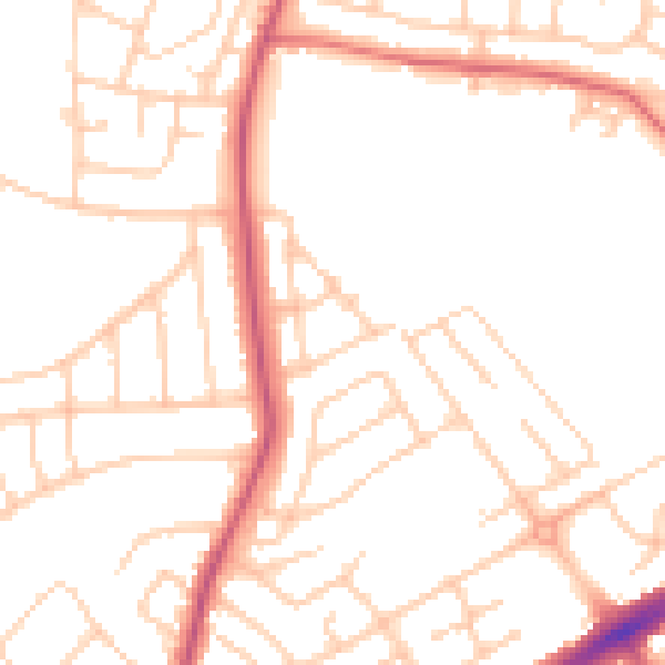 Daytime road noise heatmap for L21 0DY