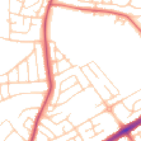 Daytime road noise heatmap for L21 0DZ
