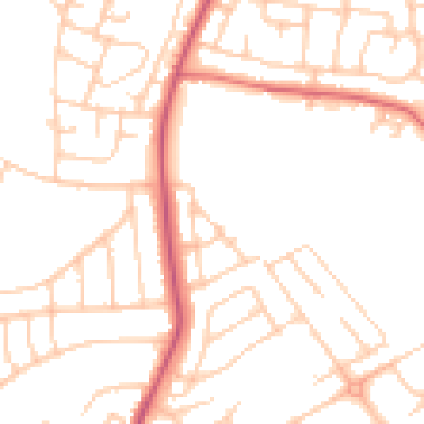 Daytime road noise heatmap for L21 0EB