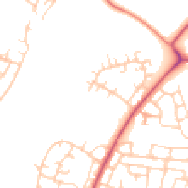 Daytime road noise heatmap for L21 0JE