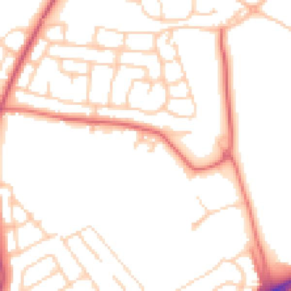 Daytime road noise heatmap for L21 0JW