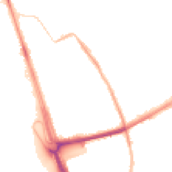 Night-time road noise heatmap for L21 1BB