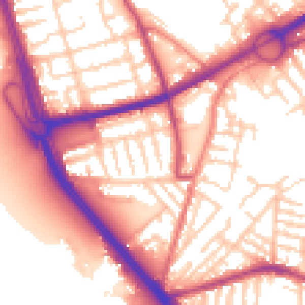 Daytime road noise heatmap for L21 1BD