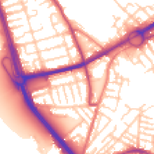 Daytime road noise heatmap for L21 1BE