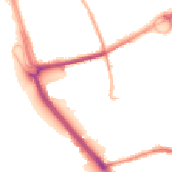 Night-time road noise heatmap for L21 1BN