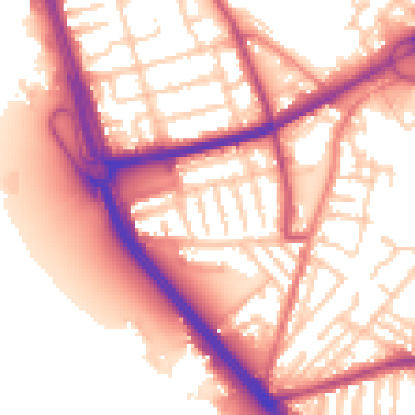 Daytime road noise heatmap for L21 1BR