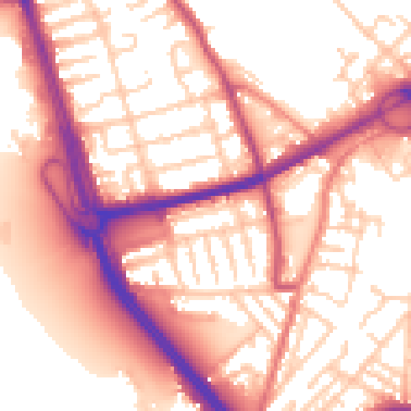 Daytime road noise heatmap for L21 1DD