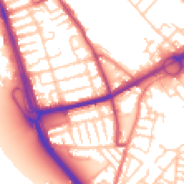 Daytime road noise heatmap for L21 1DE