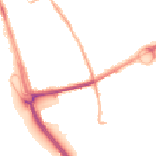 Night-time road noise heatmap for L21 1DE