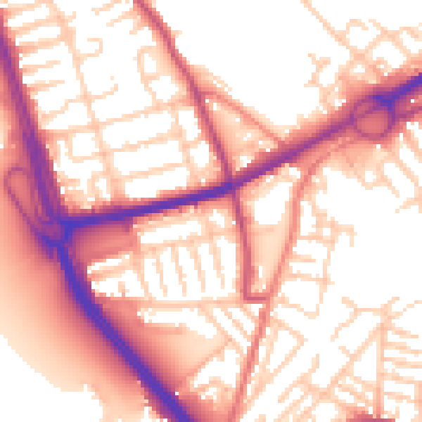 Daytime road noise heatmap for L21 1DN