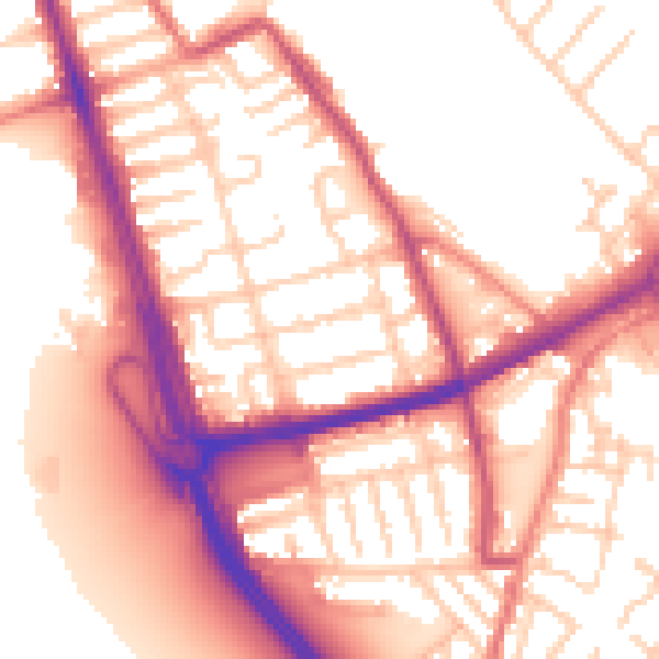 Daytime road noise heatmap for L21 1DS