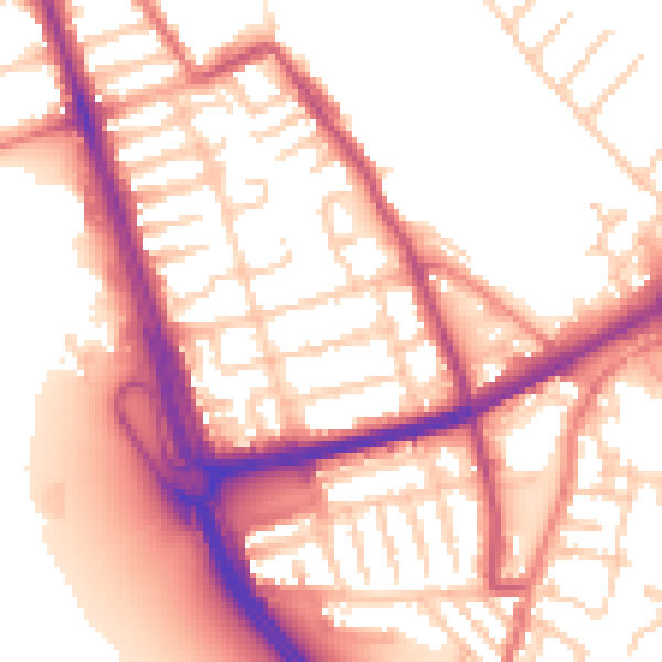 Daytime road noise heatmap for L21 1DT