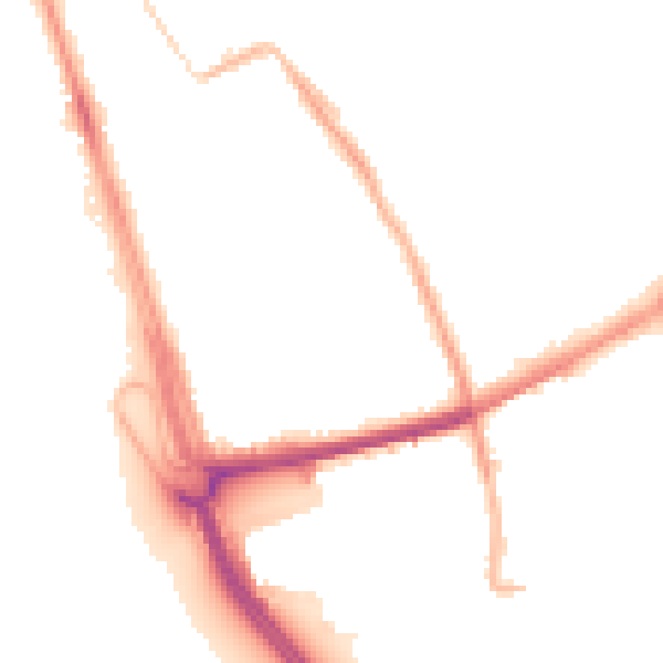 Night-time road noise heatmap for L21 1DT