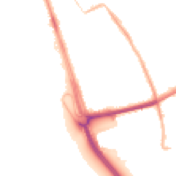 Night-time road noise heatmap for L21 1DU