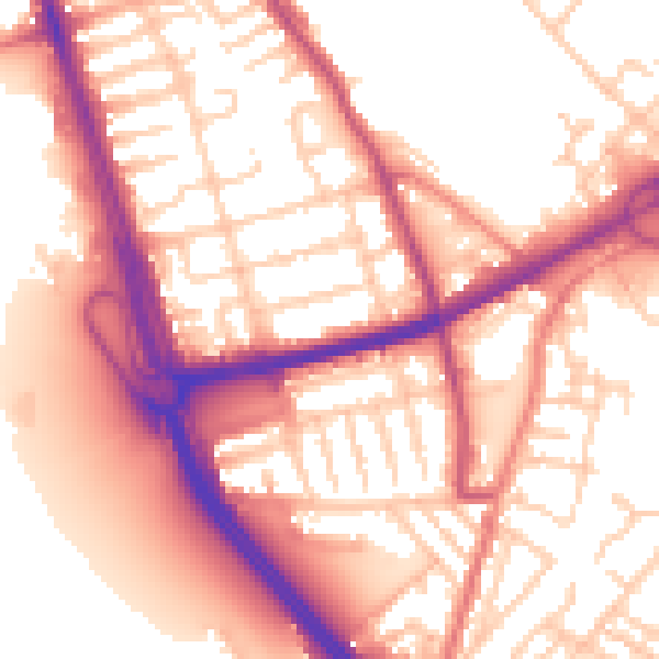 Daytime road noise heatmap for L21 1DW
