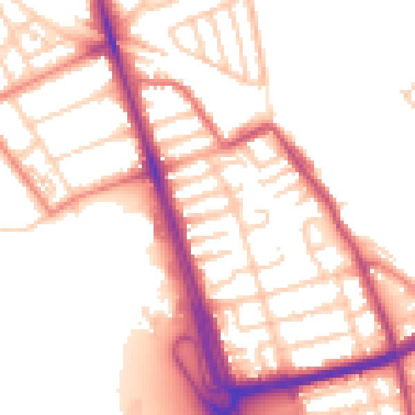 Daytime road noise heatmap for L21 1DY