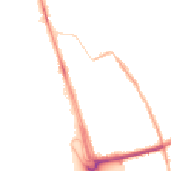 Night-time road noise heatmap for L21 1DY