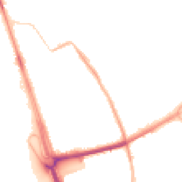 Night-time road noise heatmap for L21 1ET