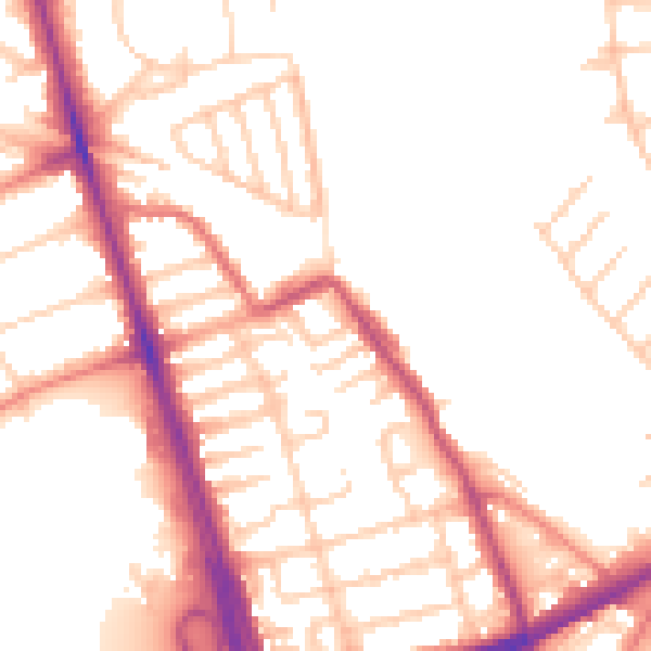 Daytime road noise heatmap for L21 1JF