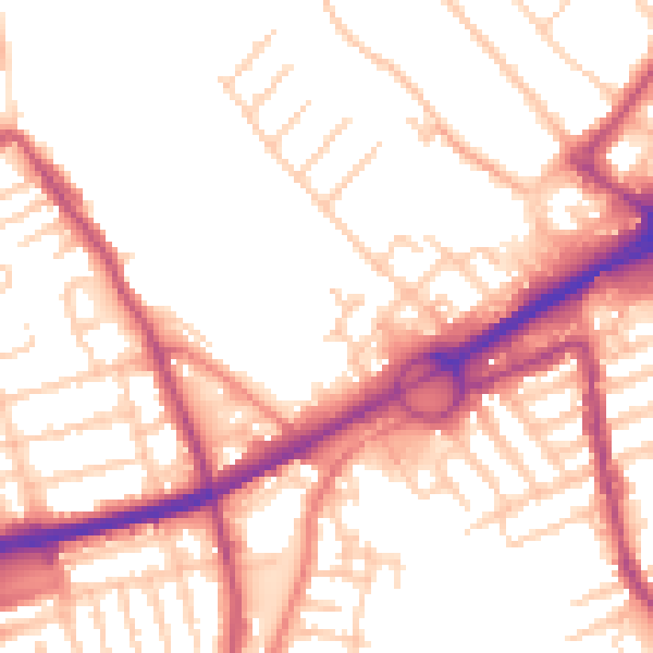Daytime road noise heatmap for L21 2NA