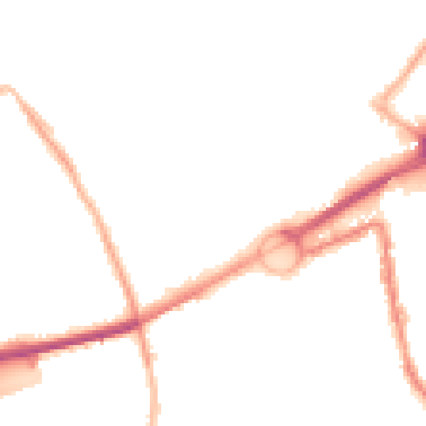 Night-time road noise heatmap for L21 2NA