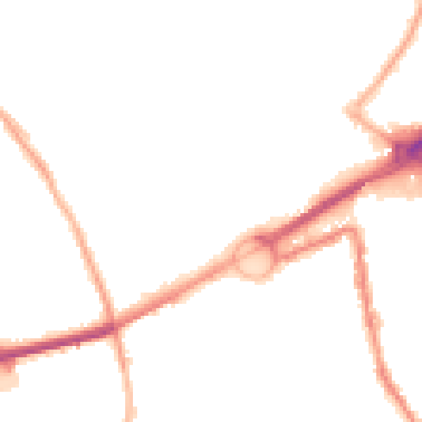 Night-time road noise heatmap for L21 2NB