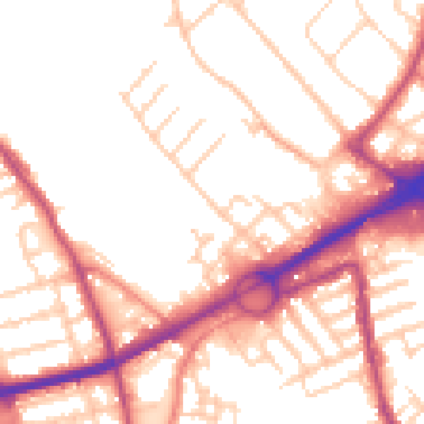 Daytime road noise heatmap for L21 2NE