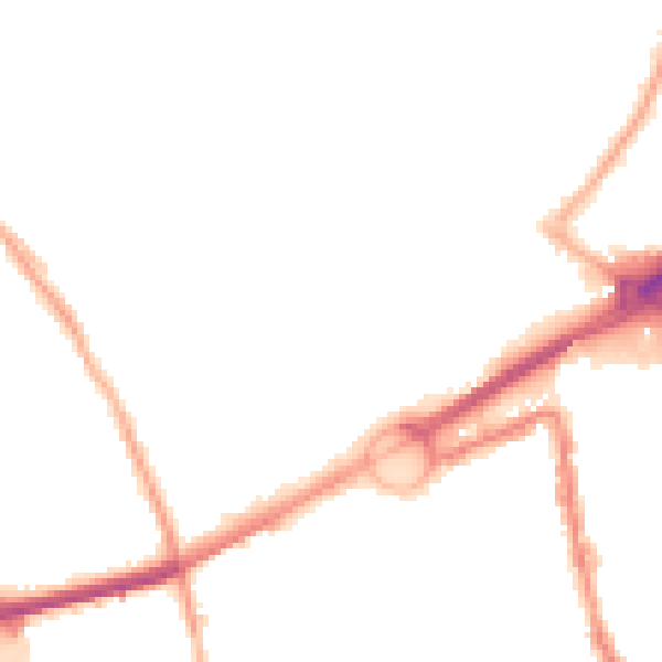 Night-time road noise heatmap for L21 2NE
