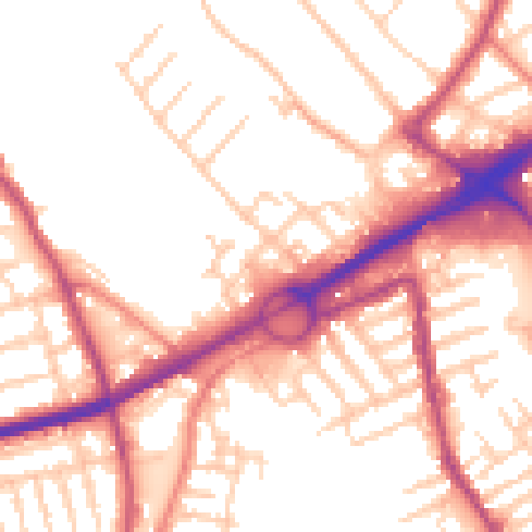 Daytime road noise heatmap for L21 2PQ