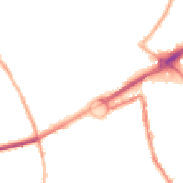 Night-time road noise heatmap for L21 2PQ