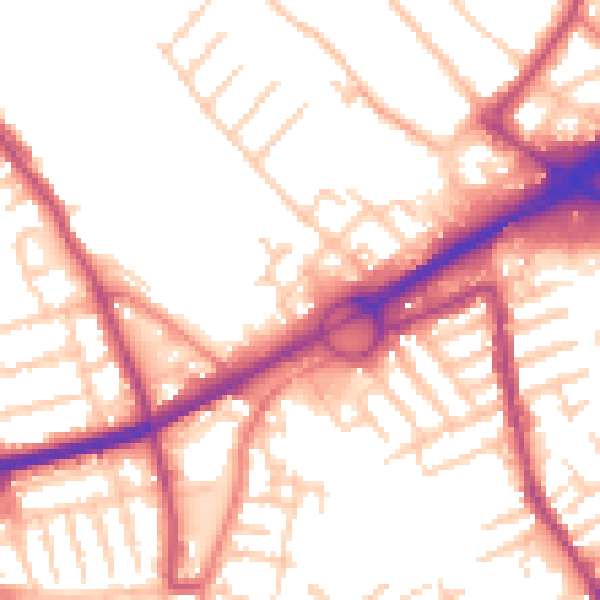 Daytime road noise heatmap for L21 2PY
