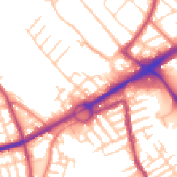Daytime road noise heatmap for L21 2QE