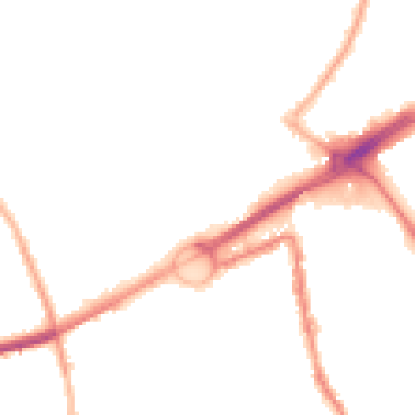 Night-time road noise heatmap for L21 2QE
