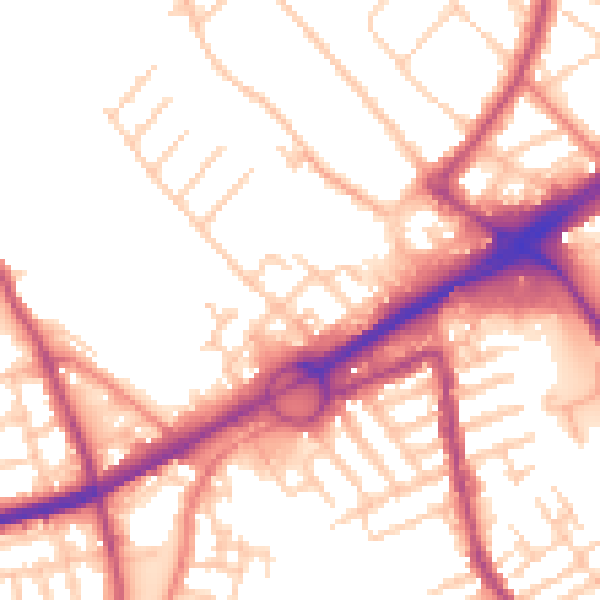 Daytime road noise heatmap for L21 2QF